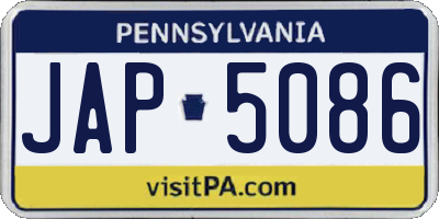 PA license plate JAP5086