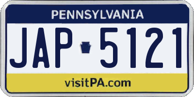 PA license plate JAP5121