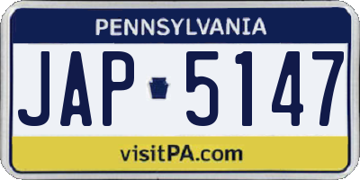 PA license plate JAP5147
