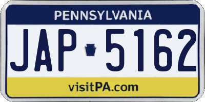 PA license plate JAP5162