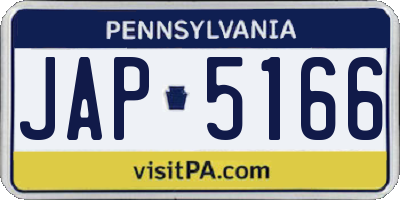 PA license plate JAP5166