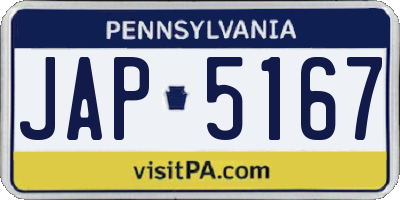 PA license plate JAP5167