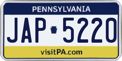 PA license plate JAP5220