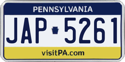 PA license plate JAP5261