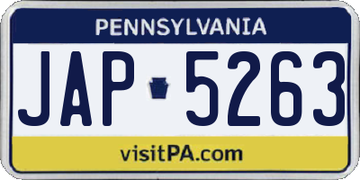 PA license plate JAP5263