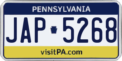 PA license plate JAP5268