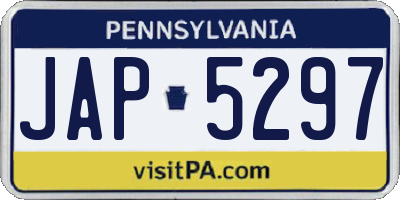 PA license plate JAP5297