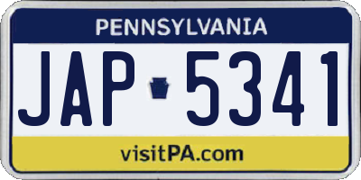 PA license plate JAP5341