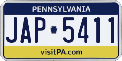 PA license plate JAP5411