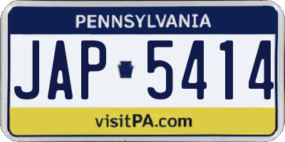 PA license plate JAP5414