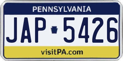 PA license plate JAP5426