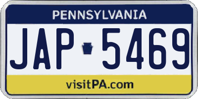 PA license plate JAP5469