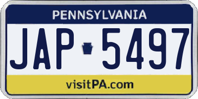 PA license plate JAP5497
