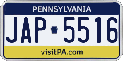 PA license plate JAP5516