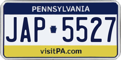 PA license plate JAP5527