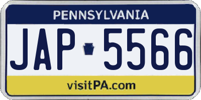 PA license plate JAP5566