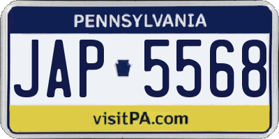 PA license plate JAP5568