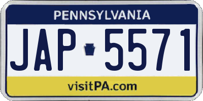 PA license plate JAP5571
