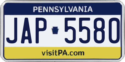 PA license plate JAP5580