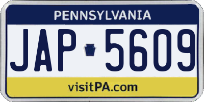PA license plate JAP5609