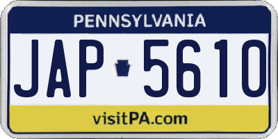 PA license plate JAP5610
