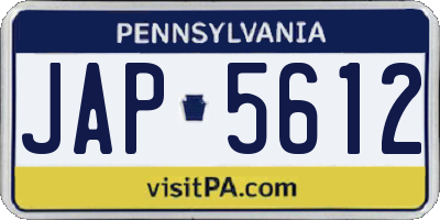 PA license plate JAP5612