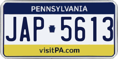 PA license plate JAP5613
