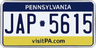 PA license plate JAP5615