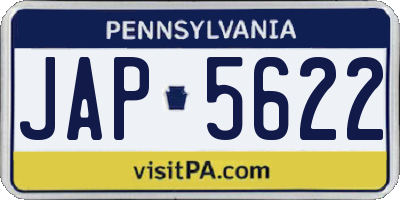 PA license plate JAP5622