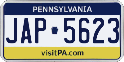PA license plate JAP5623