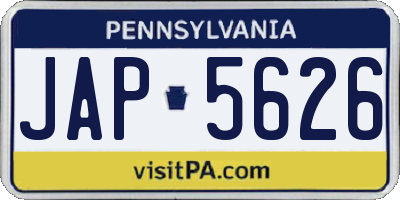 PA license plate JAP5626