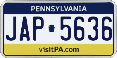 PA license plate JAP5636