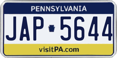PA license plate JAP5644