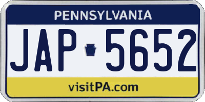 PA license plate JAP5652