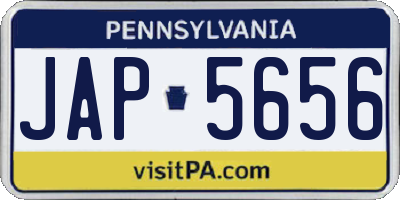 PA license plate JAP5656
