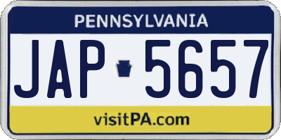 PA license plate JAP5657