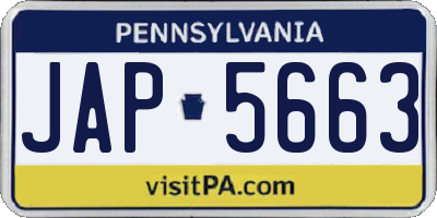PA license plate JAP5663
