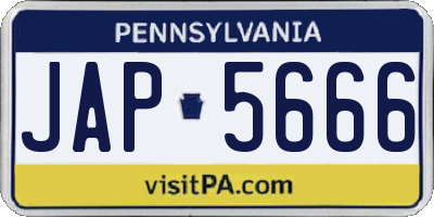 PA license plate JAP5666