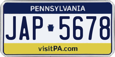 PA license plate JAP5678