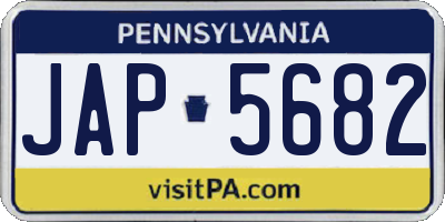 PA license plate JAP5682