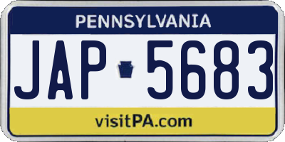 PA license plate JAP5683