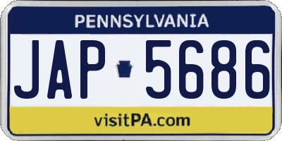 PA license plate JAP5686