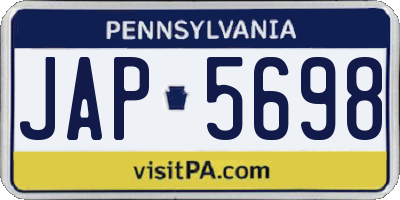 PA license plate JAP5698