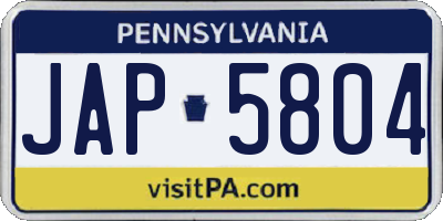 PA license plate JAP5804