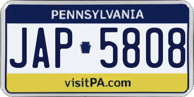 PA license plate JAP5808