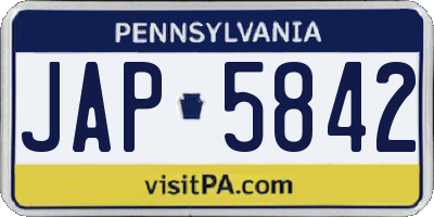 PA license plate JAP5842