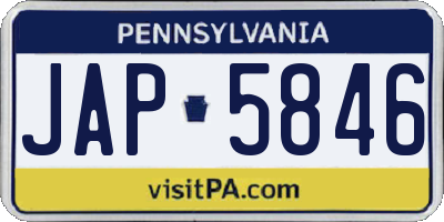 PA license plate JAP5846