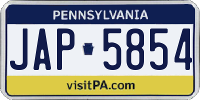 PA license plate JAP5854