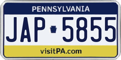 PA license plate JAP5855
