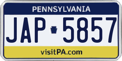 PA license plate JAP5857